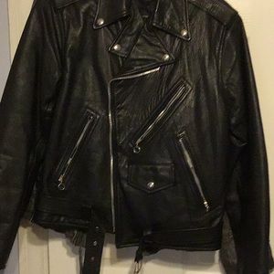 100% Genuine leather motorcycle jacket